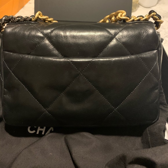 NWT Small Black Goatskin Chanel 19 - Picture 2 of 5